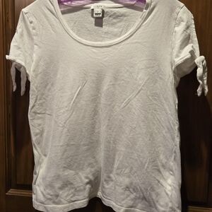 J. Crew Women's White Tie-Sleeve Top